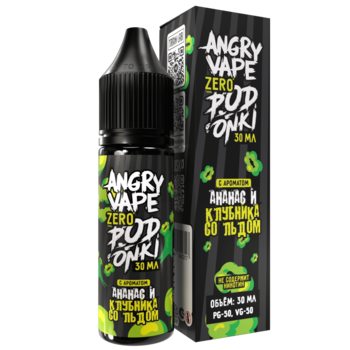 Жидкость ANGRY VAPE X PODONKI Ананаса и Клубники со льдом 30мл