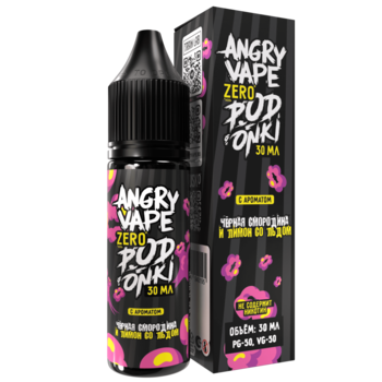 Жидкость ANGRY VAPE X PODONKI Чёрная Смородина и Лимон со льдом 30мл