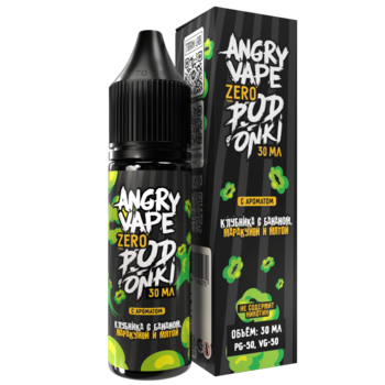 Жидкость ANGRY VAPE X PODONKI Клубники с Бананом Маракуйи и Мяты 30мл