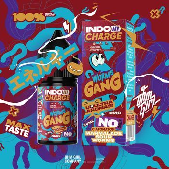 Жидкость IndoCharge NO Cooler Worms Gang 30мл Hard